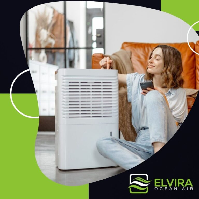 Air purifier in a bright living room