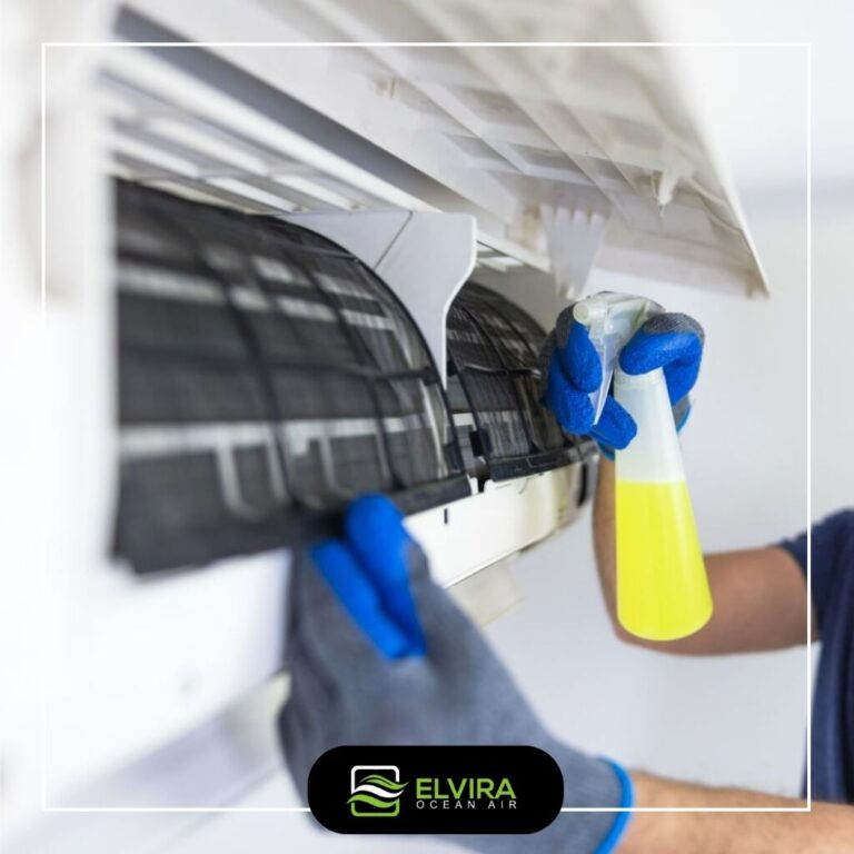 Cleaning a wall-mounted indoor unit with spray