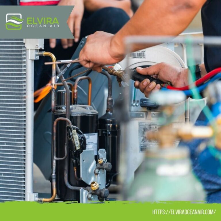 Refrigerant gauges and lines on an air conditioner