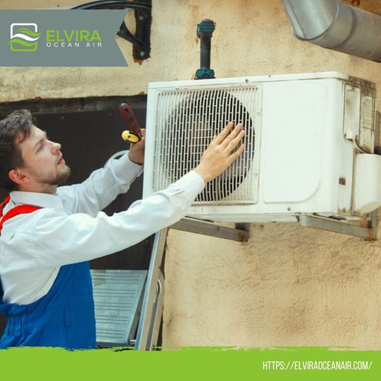 Technician installing an outdoor AC unit