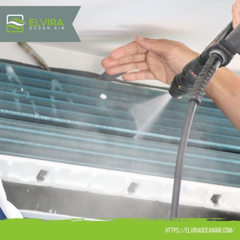 Cleaning an air conditioner coil with spray